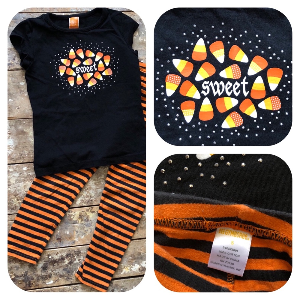 Gymboree Leggings & Target Tee Halloween Themed